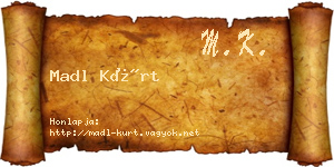 Madl Kürt névjegykártya